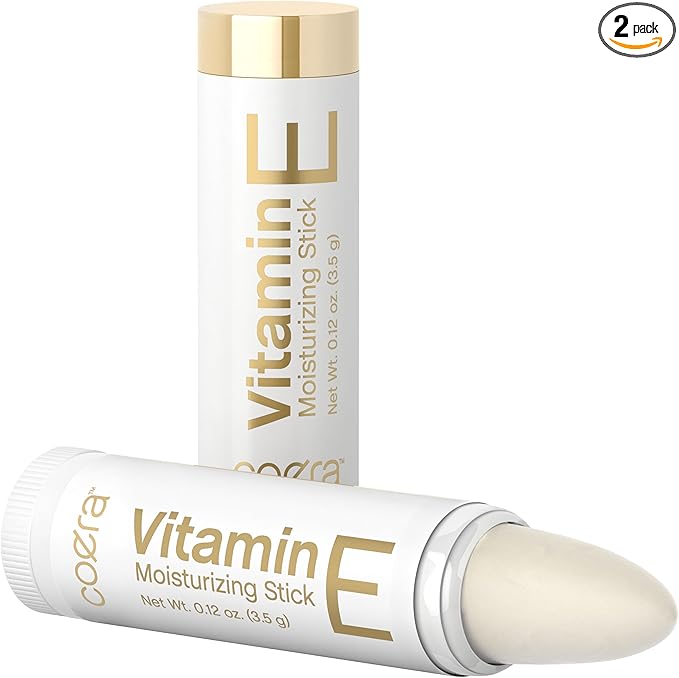 Vitamin E Moisturizing Stick for Lips | .12 oz (2 Pack) | Hydrating & Nourishing | Free of Parabens, SLS & Fragrances