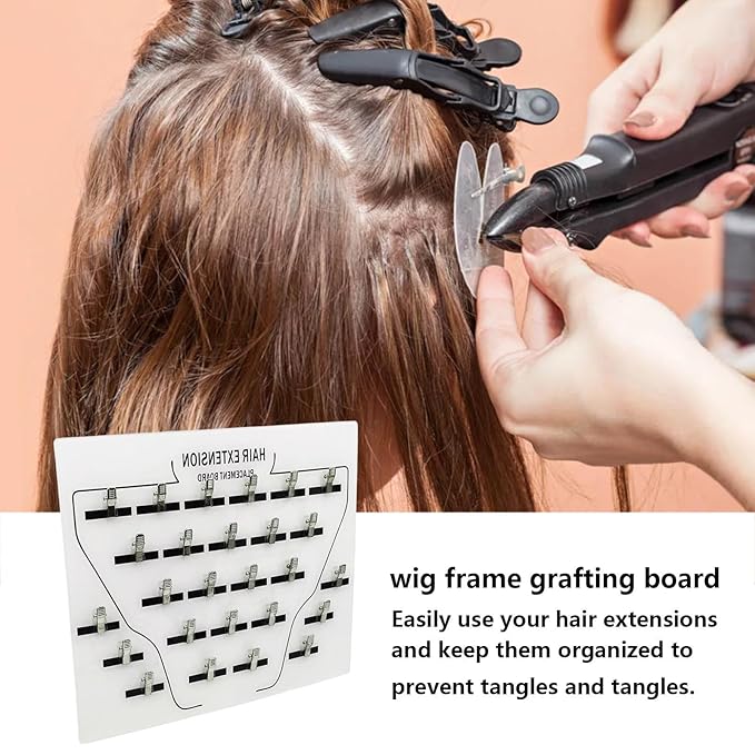 Extension Holder - Wig Sectioning Display Plates, Secure Clip Design, Clip-In Wig Grafting Plate, Time Saving Acrylic Hair Separator Board | Professional Grafting Plate for Hairpieces Home Salon Appl