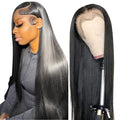 13x6 Straight Lace Front Wigs Human Hair HD Transparent Lace Front Human Hair Wigs for Woman Brazilian Lace Frontal Wigs Glueless Wigs Pre Plucked Natural Color 32 Inch