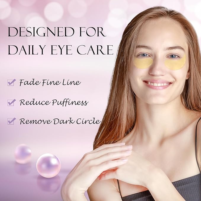 Under Eye Patches (60 Pcs) - 24K Gold Under Eye Mask - Collagen Eye Gel Pads for Removing Dark Circles, Puffiness & Wrinkles Refresh Your Skin