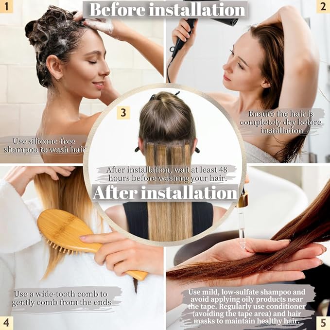Tape in Hair Extensions Real Human Hair 24 Inch Darkest Brown Double Sided Tape for Skin Weft Hair Extension Invisible Tape in Hair Extensions Straight Remy Human Hair for Women 20pcs (2#,24 Inch)