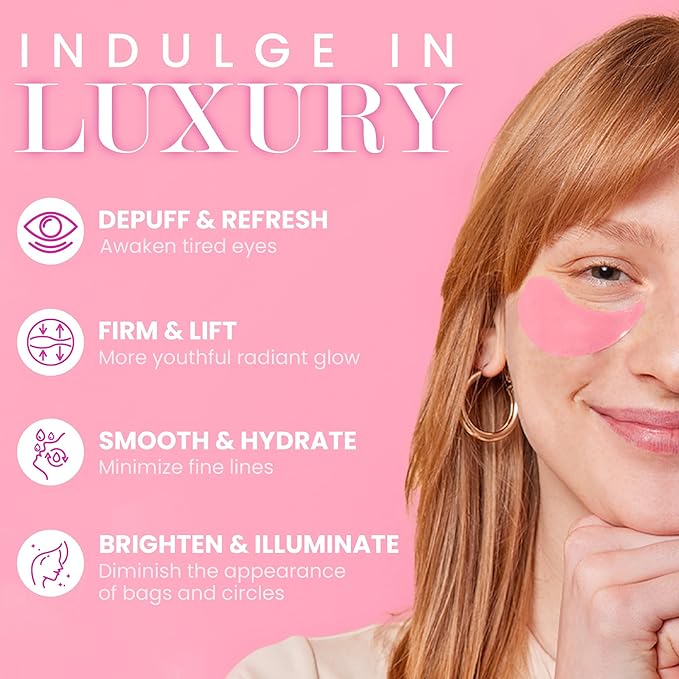 Under Eye Mask Under Eye Gels with Irish Sea Moss Bulgarian Rose and Hyaluronic Acid 60 Eye Gels (30 Pairs) Eye Masks for Men and Women