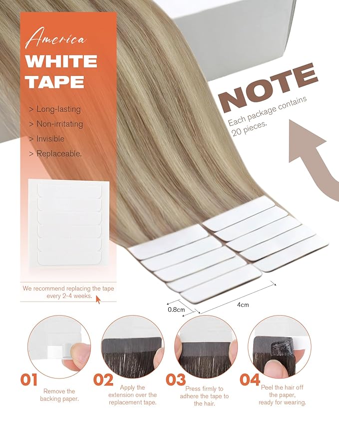 Sunny Hair Tape in Hair Extensions Human Hair, Blonde Hair Extensions Tape in Highlight Blonde Human Hair Tape in Extensions 16 inch 50G