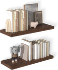 12 Inch Deep Floating Shelves for Wall 2 Pack Floating Shelves Large Storage Space Wall Mount Shelf for Living Room Kitchen Bathroom 30" W x 12" D x 1.2" H Walnut
