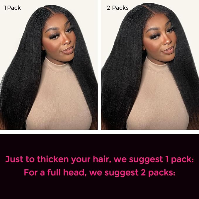 Lashey Clip in Hair Extensions Human Hair, Kinky Straight Remy Human Hair 24 Inch 120g 7pcs Natural Black #1B, Long Thick Clip in Hair Extensions for Black Women