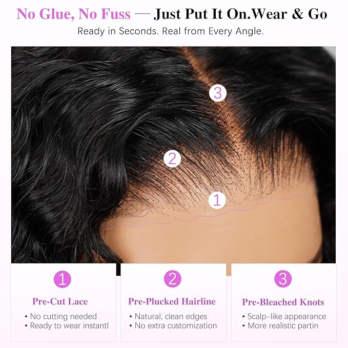 7x6 Burmese Curly Glueless Wigs Human Hair Pre Plucked Pre Cut 250% Density Drawstring Wig for Black Women 7x6 HD Lace Front Wigs Human Hair Glueless Wear and Go Nautural Color 16 Inch