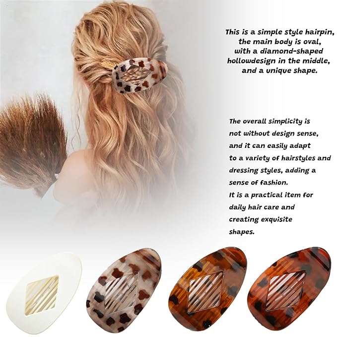 4 PCS Flat Large Hair Clips for Women, Duck Billed Lay DownHair Claw Clips, Strong Hold Matte Hair Barrettes for Women Thin Hair, Duck Billed Lay Down Hair Clips, designed for women