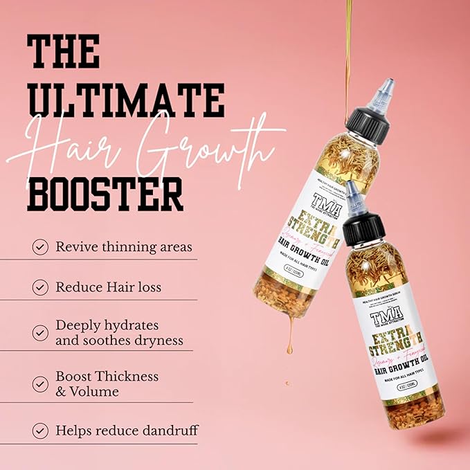 The Mane Attraction Extra Strength Rosemary + Fenugreek Herbal Hair Growth Oil | Infused With Castor Oil for ALL Hair Types