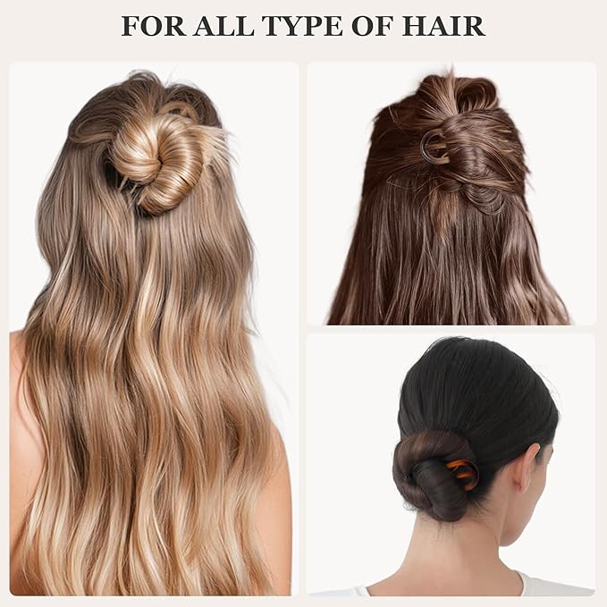 Sunolga 6PCS French Hair Pins for Women, French Pins Hair, 3.94" Large Hair Styling Pins for Thin Thick Hair, Unique 3 Internal Teeth Hair Sticks Hairpin（Amber）