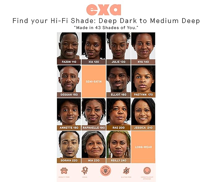 Exa Beauty - Natural High Fidelity Foundation | Clean, Vegan, Cruelty-Free Makeup (Mac 280)