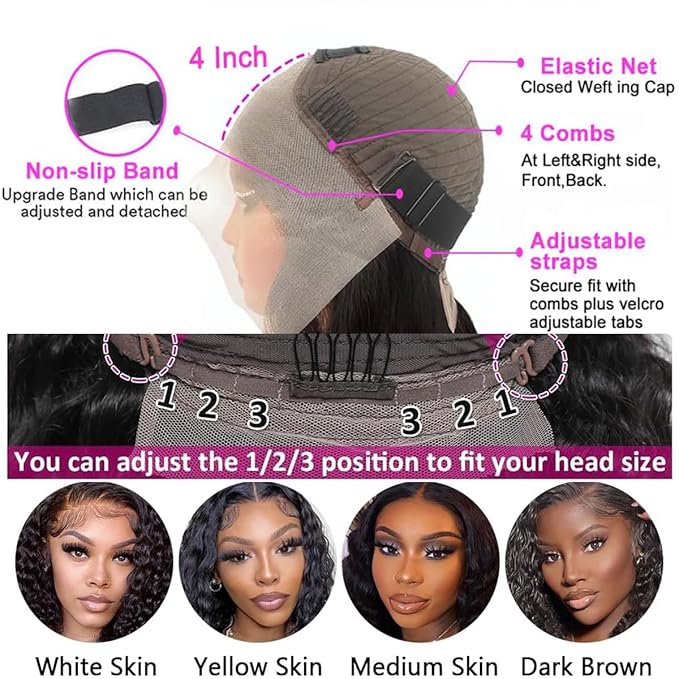 Aomllute 13x4 Deep Wave Lace Front Wigs Human Hair Pre Plucked 200 Density HD Transparent Lace Front Wigs Human Hair with Baby Hair Deep Curly Wigs Human Hair For Women 22inch