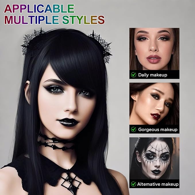 Erinde 9 Color Smokey Eyeshadow Palette, Highly Pigmented Matte & Glitter Shades,Black Silver Gray Eye Shadow Set for Halloween Makeup, Long-Lasting, Waterproof & Blendable, Reversal Star Smokey