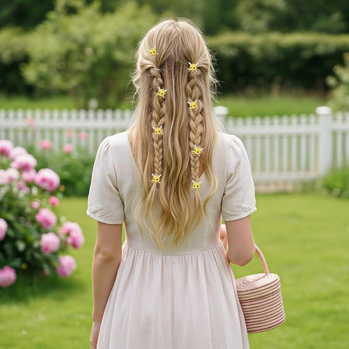 10 PCS Bee Hair Clips, Felt Bee Hairpins Spring Themed Alligator Clip Women Bangs Clips BumbleBee Hairs Barrette Cute Hair Accessories for Women Girls