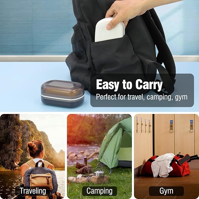 Travel Soap Container, Leakproof Soap Box, Travel Soap Holder with Removable Draining Layer, Portable Soap Case for Traveling, Camping, Gym (White, 1 Pack)