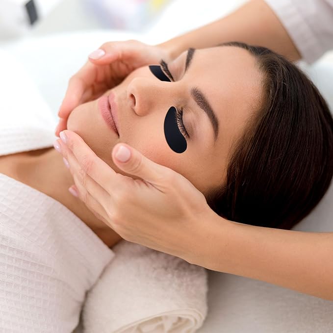 Under Eye Patches 2 Pairs, Silicone Reusable Eye Patches, Under Eye Mask for Skin Care Effect to Reduce Wrinkles and Fine Lines (Black, White)