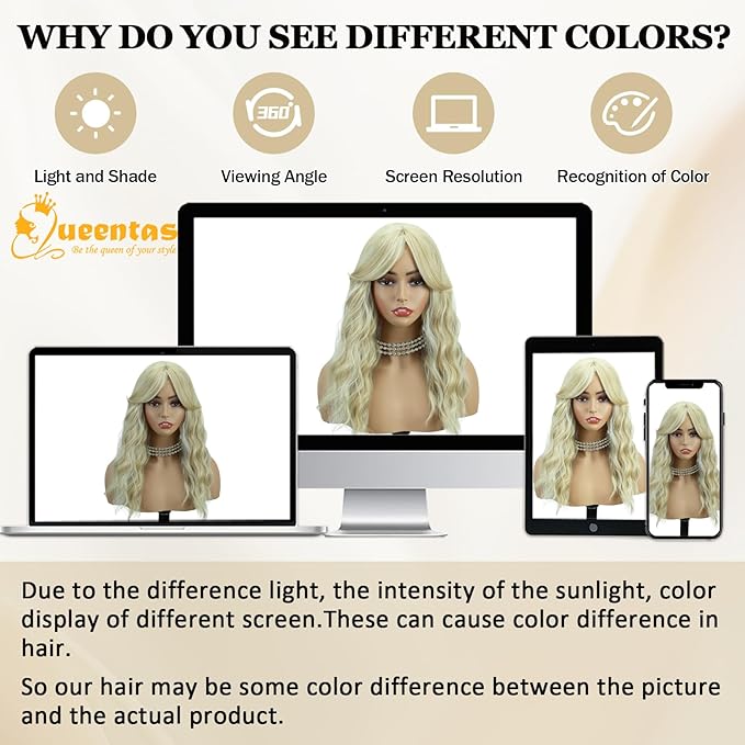 QUEENTAS 18" Curly Hair Topper for Women with Thinning Hair Pieces 6"*6"Large Coverage 360°3D Cover Synthetic Long Blonde Wavy with 5 Clips in Wiglets(Blonde)