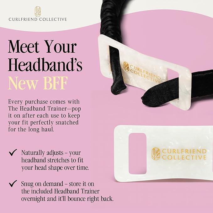 Curlfriend Collective Lilac Comfort Curve Silk Headband – Luxury 100% Mulberry Silk Hair Accessory, No-Headache Design, Anti-Frizz, Elegant Non-Slip Headband for Women, Stylish Everyday Look