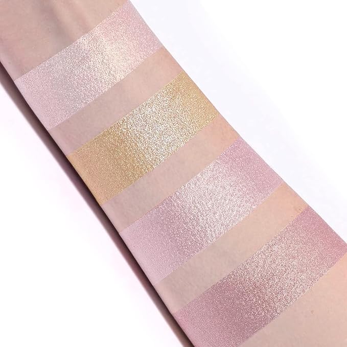 Boobeen Highlighter Makeup Highlighter Palette Powder Shimmer Highlighter Makeup Facial Illuminator Bronzer Palette Waterproof Long Lasting