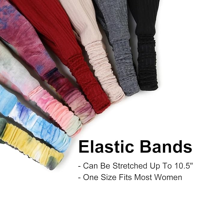 Huachi Boho Headbands for Women - Tie Dye Soft Elastic Turban Hair Wraps, Summer Hair Accessories for Girls
