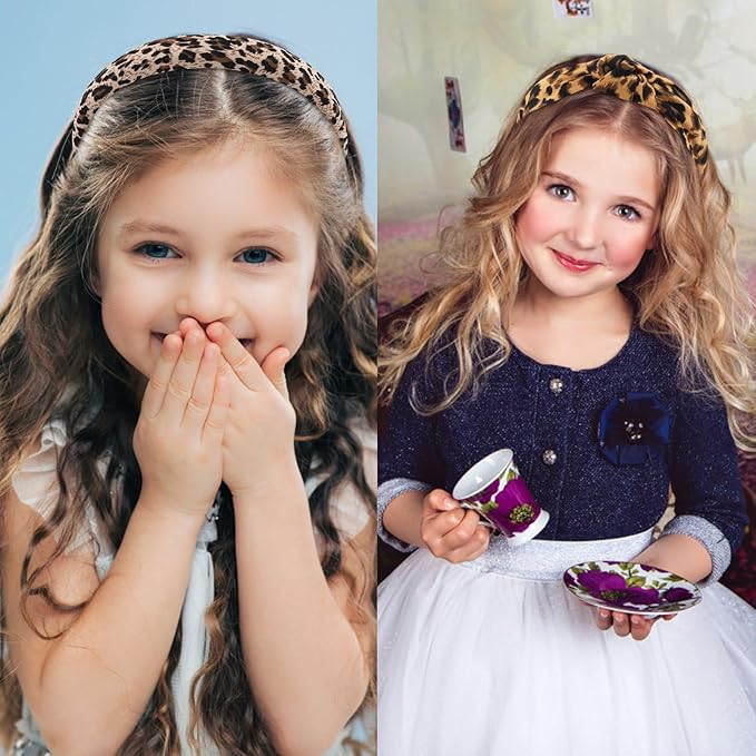 VELSCRUN Headbands for Women 7 Pcs Different Dark Leopard Color Knotted Solid Pearl Head Bands Non Slip Hair Band Stuff for Teen Girls Womens Trendy Fashion Diademas Para Mujer Hair Accessories