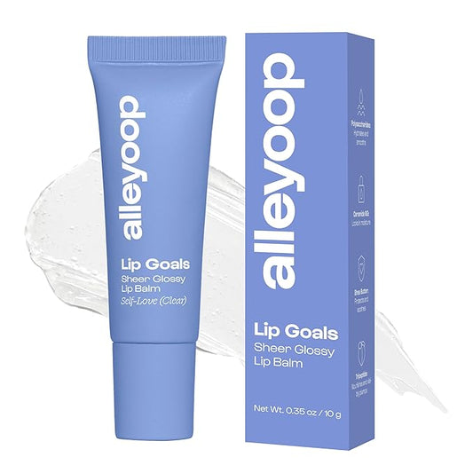 Alleyoop Lip Goals Glossy Lip Balm – Hydrating Tinted Lip-Moisturizer for Women - Vegan LipBalm for Cracked Lips, Moisturizing LipGloss Balm - Lips Treatment & Hydration Care, (Clear)