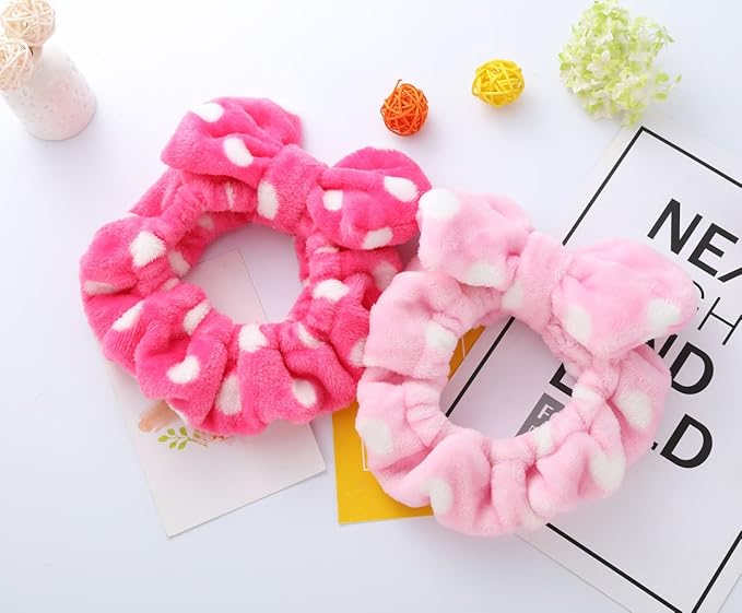 Hairizone Cosmetics Headbands for Washing Face Shower Spa, Soft and Cute Big Bowknot Hair Bands for Women and Girls (Roseo/Pink)