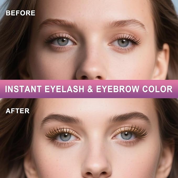 Eyelash & Eyebrow Color Kit, Professional Instant Lash & Brow Color Kit with Natural Results, Easy to Use, Eye Brow & Eye Lash Coloring Set DIY Hair Coloring for Salon Home Use 7ml (Coffee/Dark Brown)