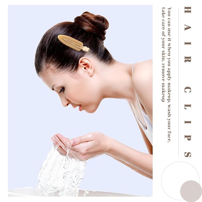 10 Pcs Creaseless No Crease No Bend Flat Hair Clips For Styling Non Slip Makeup Clips For Women Salon Hairstyle,Matte Black Brown Beige