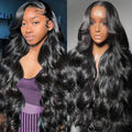 13x5 Body Wave Lace Front Wigs Human Hair Pre Plucked 180% Density HD Transparent Lace Frontal Wigs for Women Bleached Knots Glueless Wigs Human Hair with Baby Hair 26inch