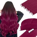 YoungSee Tape in Hair Extensions Real Human Hair Magenta Human Hair Extensions Tape in Color 20In Hair Extensions Tape-in Magenta for Girls Party Highlights 10pcs 25g