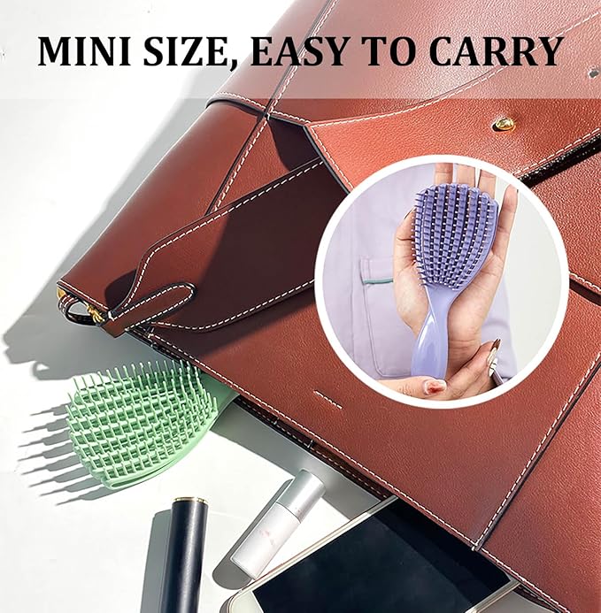 Hair Brush for Afro American/African Hair Textured Professional Curved Vented Brush Wet Dry Curly Hairbrush Detangling Massage Hairdressing Comb (Green, Big)