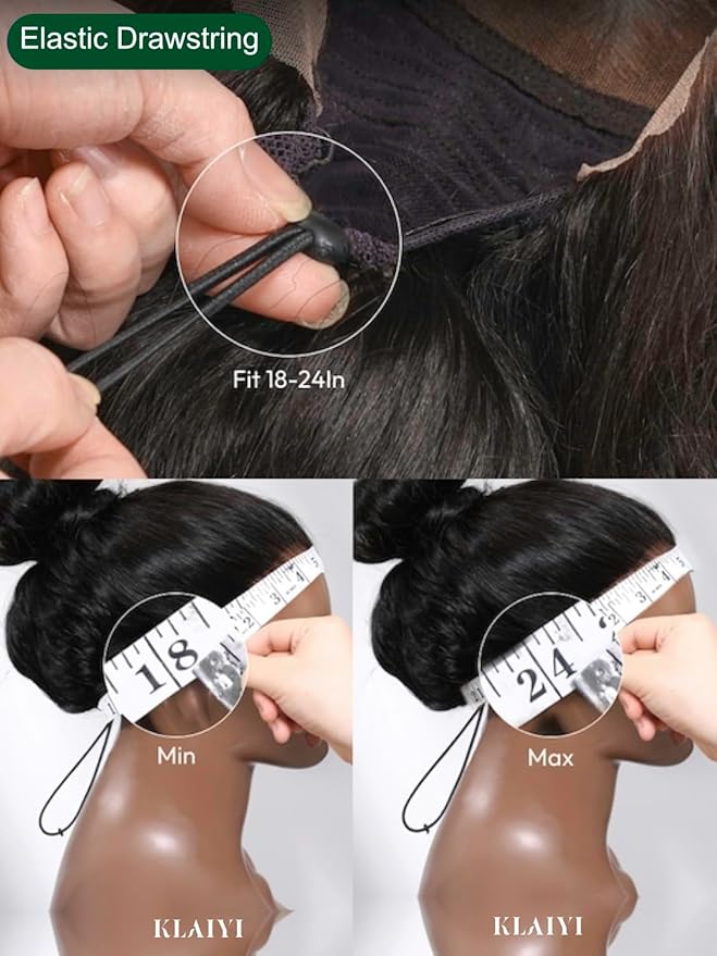 KLAIYI Black Cherry Loose Body Wave Pre Eeverything 13x4 Lace Frontal Wigs Human Hair Bye Bye Knots Glueless Ready to Wear and Go Wig with Face Framing Bangs Drawstring Pre Plucked Burgundy Wig 24Inch