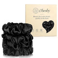 4 Pack 100% Mulberry Silk Scrunchies, Soft Silk Hair Ties for Hair No Damage Scrunchies for Women Girls