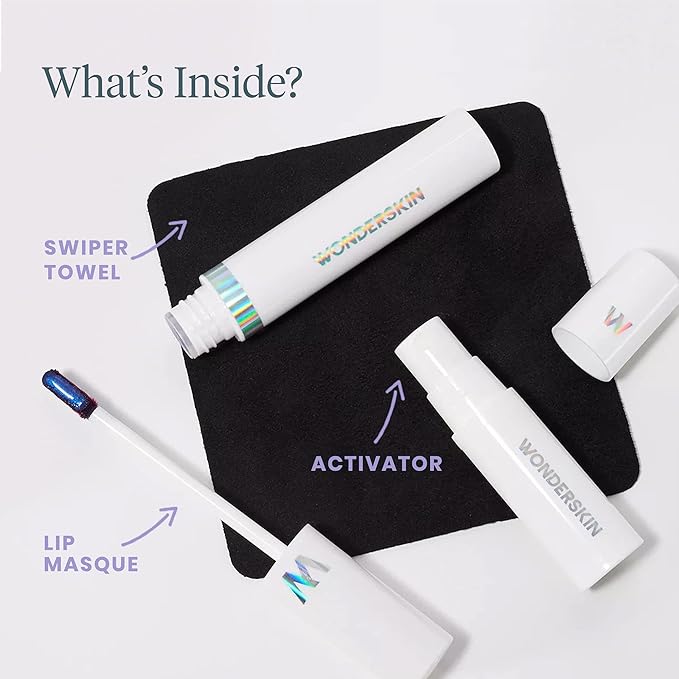 Wonderskin Wonder Blading All Day Lip Stain Peel Off Masque and Reveal Kit - Long Lasting, Waterproof Nude Lip Tint, Transfer Proof Natural Makeup Stain Kit (Bella)