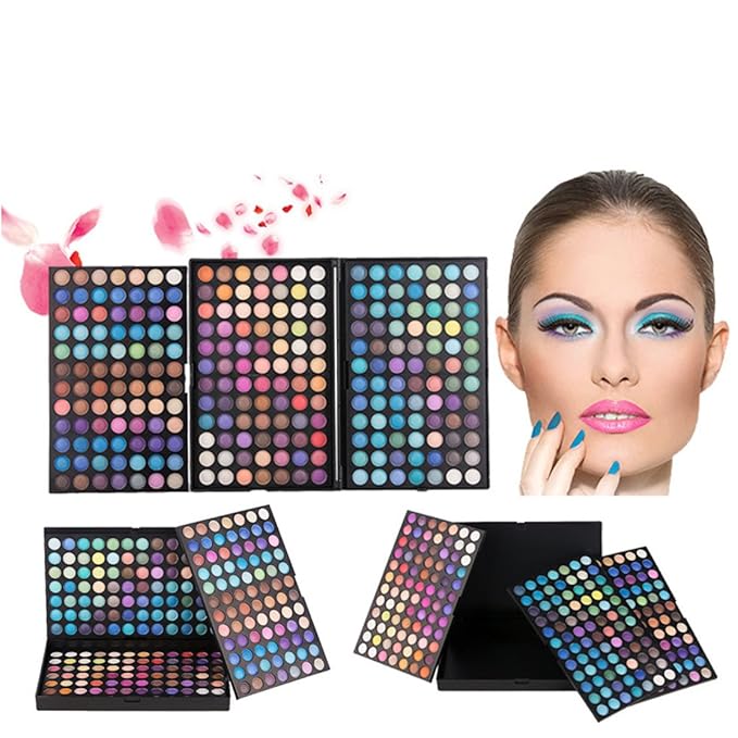 Pro 252 Colors Eyeshadow Makeup Palette Cosmetic Contouring Kit Holiday Makeup Gift Set | Full Makeup Kit for Women Essential Starter Bundle- Ideal for Professional and Daily Use