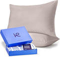 Kickoff Viscose Bamboo Pillowcase, Queen, Set of 2, 100% Organic Hidden Zippered Viscose Bamboo Pillow Case Queen Size, Cooling Pillow Cover for Hot Sleepers (20"x30", Grey Mist)