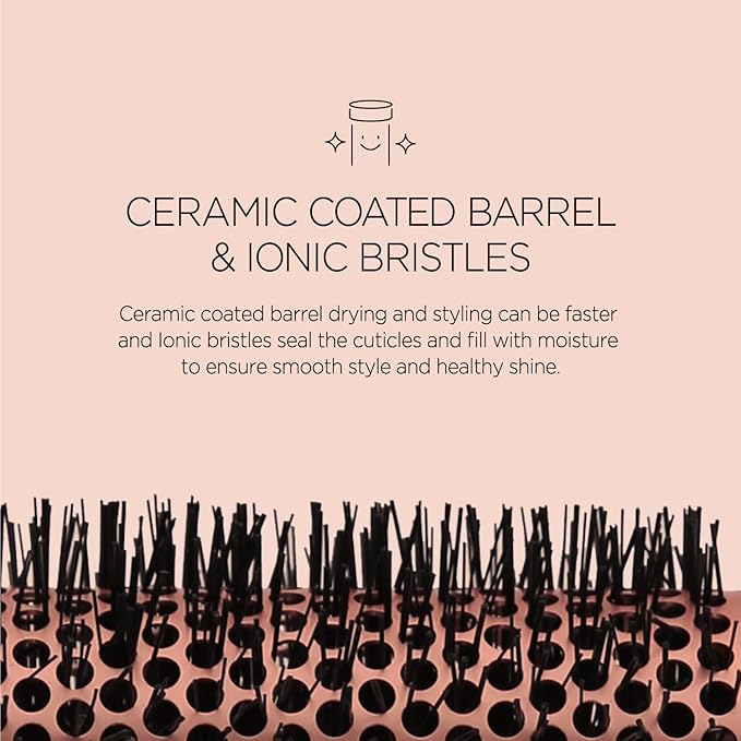 Magic Curling Round Brush (1.3 Inch) - Non-electronic, Self-Standing Round Quick Styling Brush, Great Blowout, Ceramic Coated/Ionic Thermal Barrel,Blowout Volume, Wave Styler, Volumizer