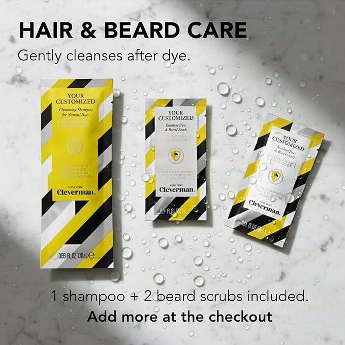 CLEVERMAN Lightest Blond Hair & Beard Dye for Men, All-in-One Reusable Kit - Men's Color For Natural-Looking Gray Coverage, Professional-Quality and Ammonia-Free