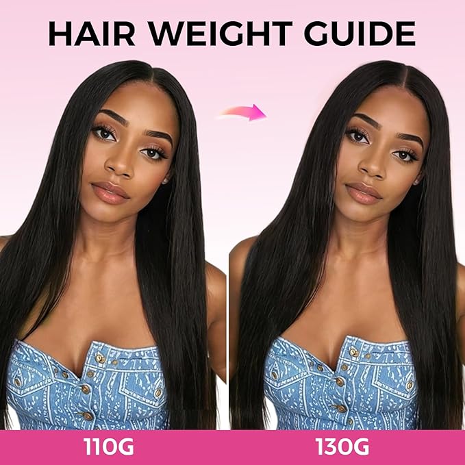 Lashey Seamless Clip in Hair Extensions Human Hair 130g 7pcs Straight Thick Remy Human Clip in Hair Extensions with Full End 22 Inch Natural Black