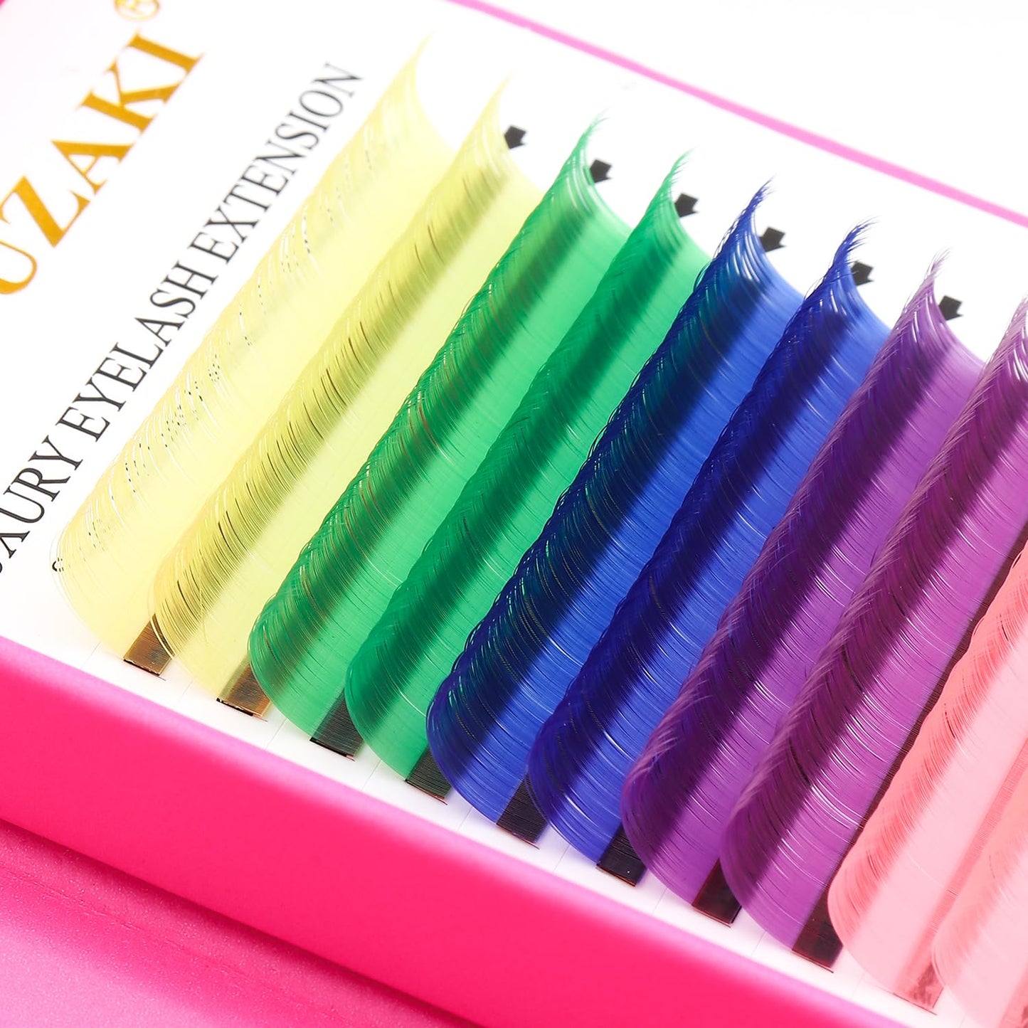 Eyelash Extensions Colored Lashes Extension 0.07 D Curl Lashes 14mm Classic Lash Extensions Soft Individual Lashes 16 Rows Natural False Eyelashes Volume Lashes Professional Use(Colored,0.07-D,14mm)