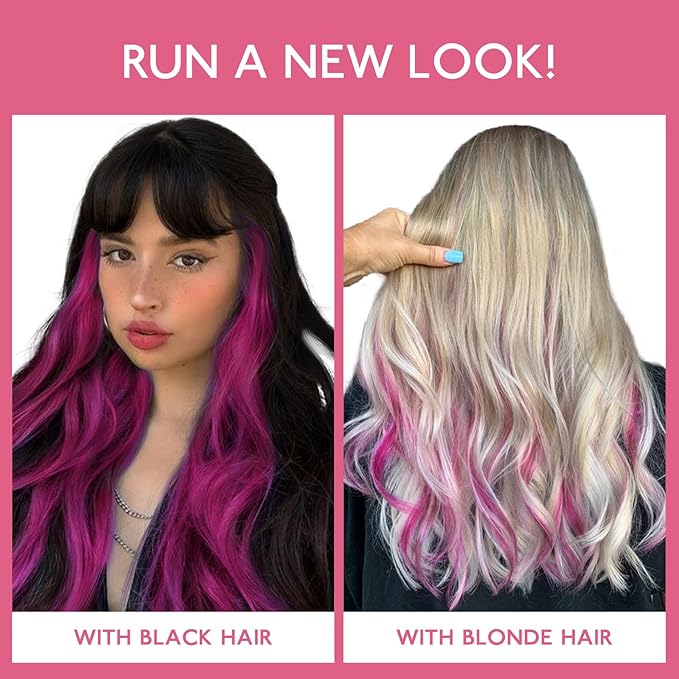 WENNALIFE Violet Clip in Hair Extensions Real Human Hair 35g 6pcs 22 Inch Colored Hair Extensions for Kids Women Colorful Hair Pieces Pop-up Style Straight Extensiones De Cabello Humano Con Clip