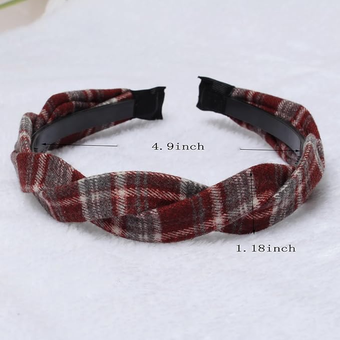 4 PK Braided Headband for Women Girls Plaid Hairband Fashion Non Slip Hairhoop Weaving Shape Winter Fall Headbands Hair Accessories