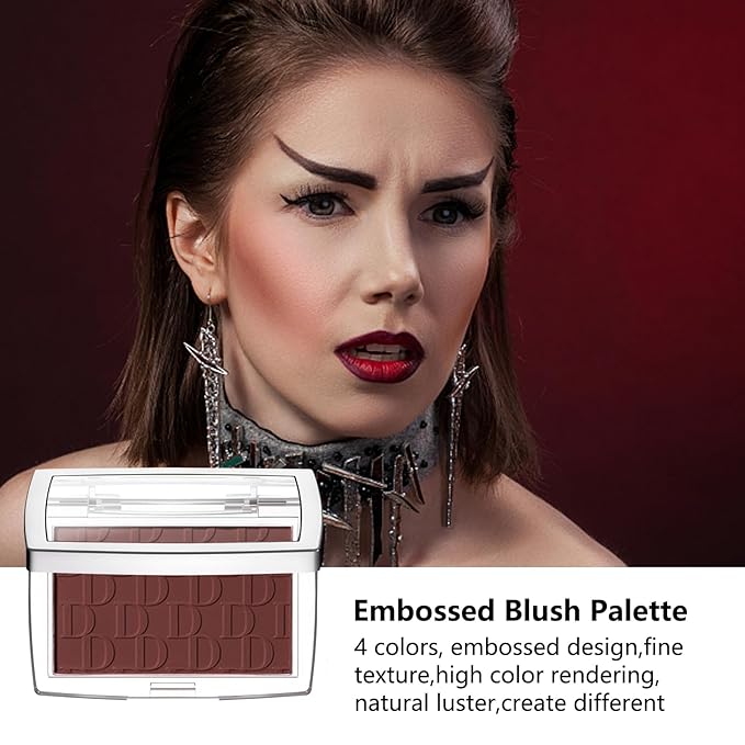 Embossed Blush, Palette Pink Dark Powder Blush Palette