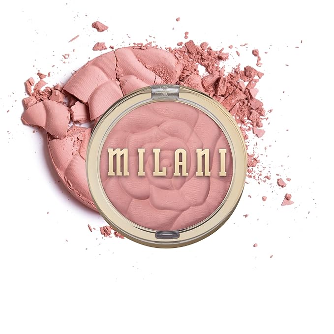 Milani Rose Blush, Powder Blush for Cheeks, Cruelty Free Makeup - Shape, Contour & Highlight Face for a Natural Matte Finish -Romantic Rose