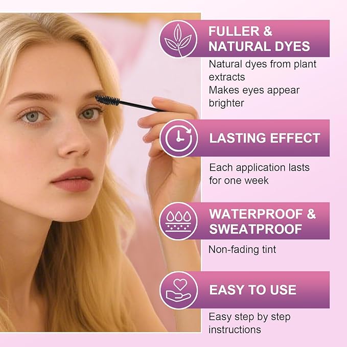 Eyelash & Eyebrow Color Kit, Professional Instant Lash & Brow Color Kit with Natural Results, Easy to Use, Eye Brow & Eye Lash Coloring Set DIY Hair Coloring for Salon Home Use 7ml (Black)