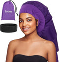 Hair Dryer Bonnet for Women, Large Bonnet Hooded Hair Dryer Attachment for Speeding Up Drying Time & Deep Conditioning, Fits All Head Sizes & Hair Styles, Purple (Large)