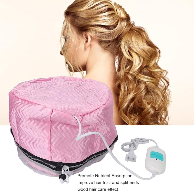 Hair Thermal Treatment Cap, SPA Nourishing Care Hat with Adjustable Temperature Control, Hair Steamer Thermal Heat Deep Conditioning Spa Care for Home Salon