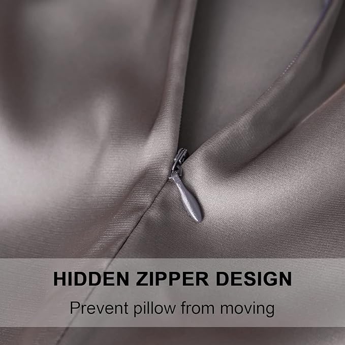 Mulberry Silk Pillowcase for Hair and Skin,King Size Cooling Silk Pillow Case with Hidden Zipper,Allergen Proof Dual Sides Soft Breathable Smooth Silk Pillow Cover for Women(King,Dark Gray)