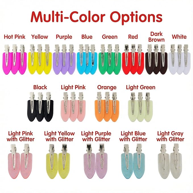 No Crease Hair Clips Makeup Pin Curl Clip Bulk 40Pcs Multicolor No Bend Dent Bang Creaseless Hair Clips for Makeup Application Bangs Hairpin Setting Pins Clip for Women Styling (Multicolor)
