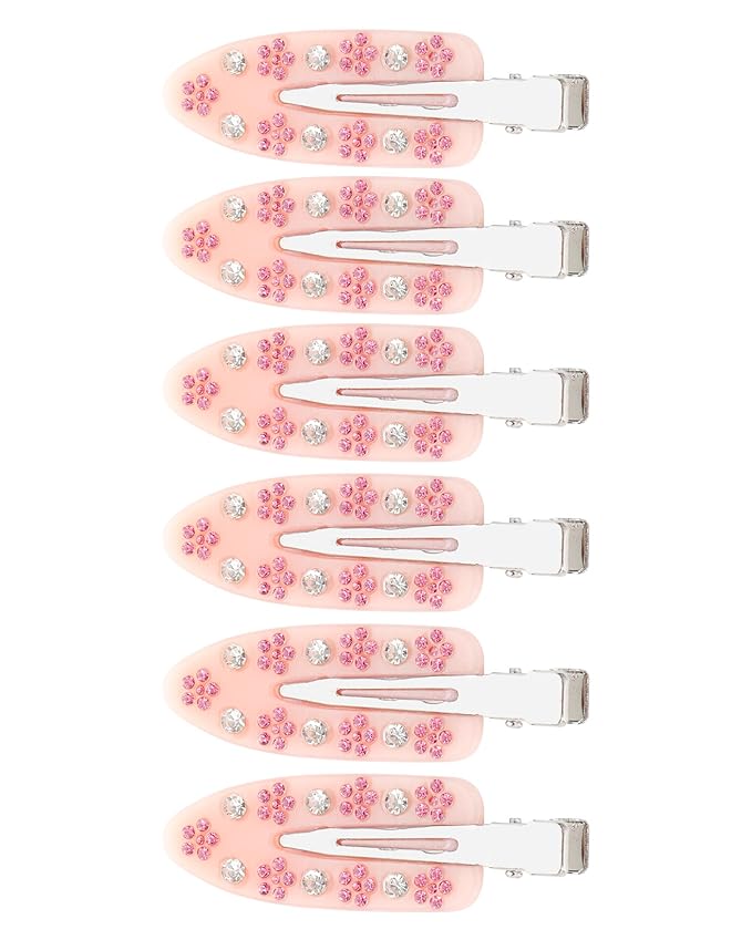 HAIMEIKANG 6 PCs Acrylic Creaseless Hair Clips for Women - No Crease No Bend Hair Clip Makeup Bangs Clips for Women and Girls Flat Hair Clips for Hair Styling